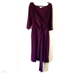Purple wrap-style dress 5x